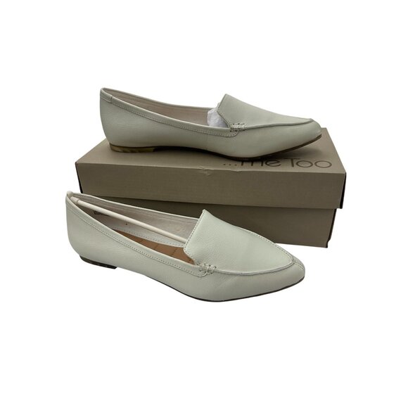 Me Too Audra1 Womens Cream White Tumbled Calf Leather Loafers Size 8W NWB - Picture 1 of 8